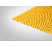 Сотовый поликарбонат КОЛИБРИ 6,0 мм 2100x6000 мм желтый 70%