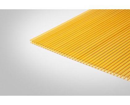 Сотовый поликарбонат КОЛИБРИ 3,70 мм 2100x12000 мм желтый 70% PC