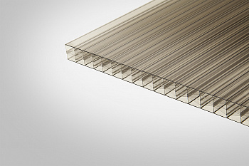Сотовый поликарбонат Полигаль бронзовый 30% 16,0 мм 2100x6000 мм ГОСТ