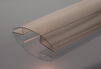 Профиль коньковый для поликарбоната 8, 10 бронзовый, 6м