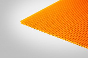 Сотовый поликарбонат КОЛИБРИ оранжевый 55% 8,0 мм 2100x12000 мм