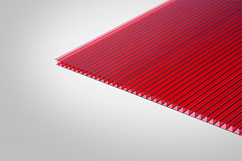 Сотовый поликарбонат КОЛИБРИ красный 20% 3,70 мм 2100x6000 мм
