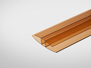 Профиль неразъемный соединительный для поликарбоната 4 мм янтарный 6 м Колибри