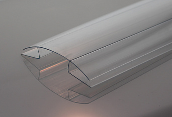 Профиль коньковый для поликарбоната 8, 10 прозрачный, 6 м